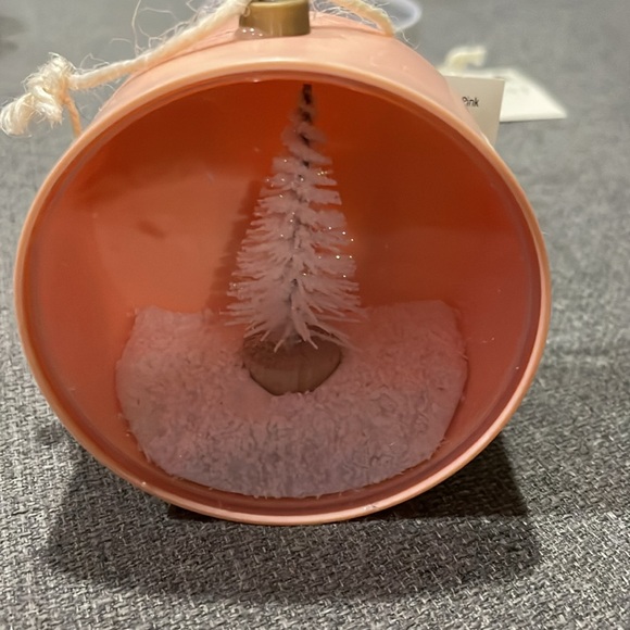 Set Of Three Christmas Pale Pink Tree, Sage Green White Village House, Gray Deer - Picture 7 of 9